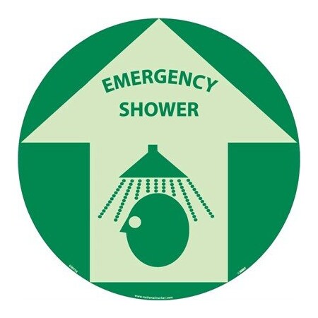 Nmc Emergency Shower Glow Walk On Floor Sign GWFS8